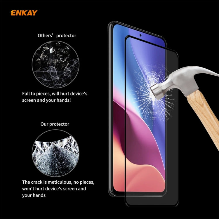 5 PCS ENKAY Hat-Prince Full Glue 0.26mm 9H 2.5D Tempered Glass Full Coverage Film
