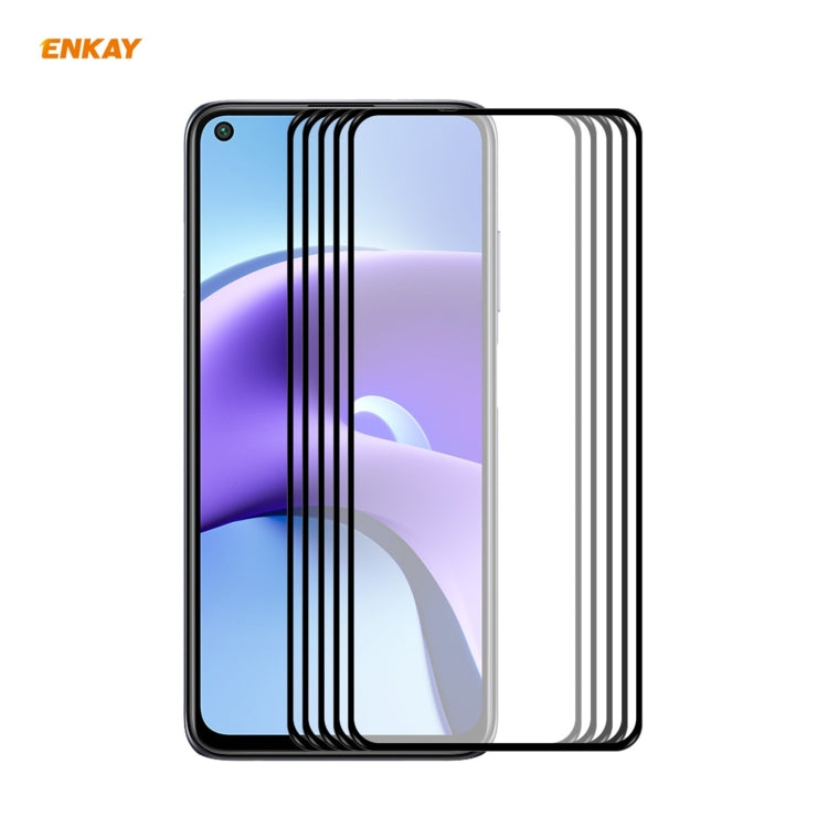 5 PCS ENKAY Hat-Prince Full Glue 0.26mm 9H 2.5D Tempered Glass Full Coverage Film