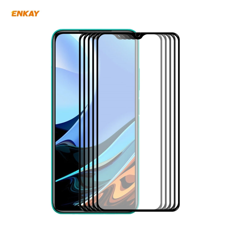 5 PCS ENKAY Hat-Prince Full Glue 0.26mm 9H 2.5D Tempered Glass Full Coverage Film