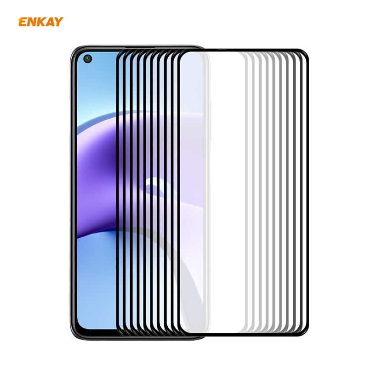 10 PCS ENKAY Hat-Prince Full Glue 0.26mm 9H 2.5D Tempered Glass Full Coverage Film