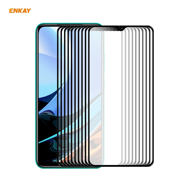 10 PCS ENKAY Hat-Prince Full Glue 0.26mm 9H 2.5D Tempered Glass Full Coverage Film