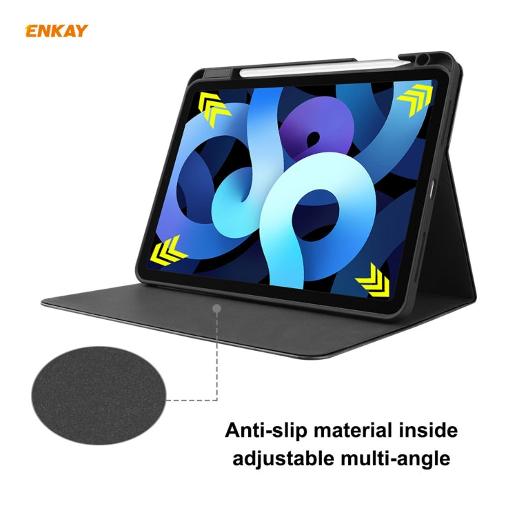 Étui intelligent ENKAY ENK-8024 en cuir PU texturé et TPU avec emplacement pour stylet pour iPad Air 10.9 (2020) / iPad Pro 11 (2018), iPad Air 2022 / 2020 10.9