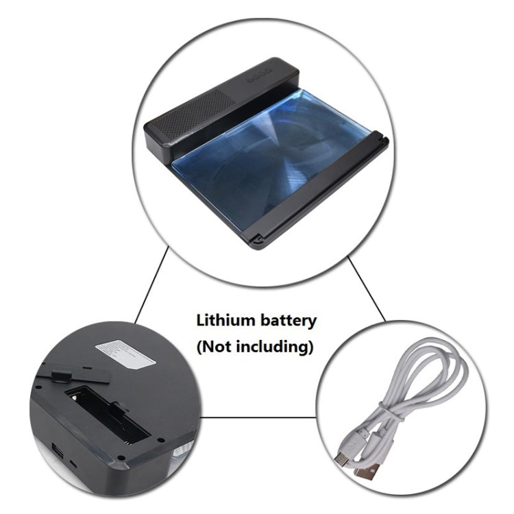 3D Phone Screen Magnifier HD Screen Smartphone Movie Video Magnifier Portable Folding Enlarged Screen Expander Stand Desk Holder, 12 inch