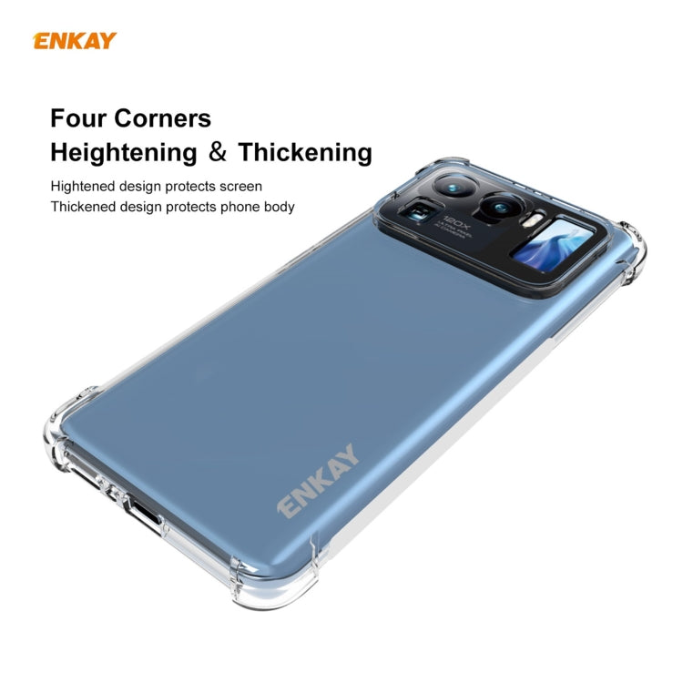 For Xiaomi Mi 11 Ultra Hat-Prince ENKAY Clear TPU Shockproof Case Soft Anti-slip Cover + 3D Full Screen PET Curved Hot Bending HD Screen Protector Soft Film Support Fingerprint Unlock, For Xiaomi Mi 11 Ultra