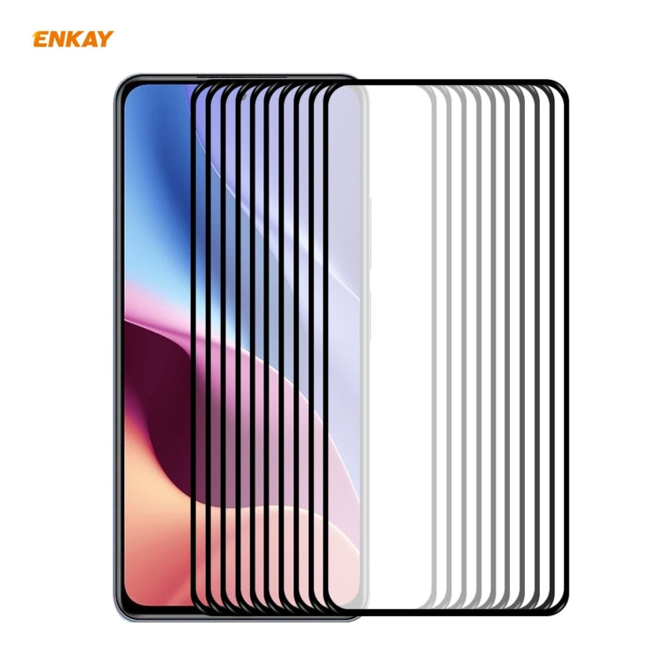 10 PCS ENKAY Hat-Prince Full Glue 0.26mm 9H 2.5D Tempered Glass Full Coverage Film