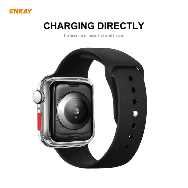 ENKAY Hat-prince Full Coverage TPU Case + Tempered Glass Protector for Apple Watch Series 6 / 5 / 4 / SE 44mm, For Apple Watch Series 6 / 5 / 4 / SE 44mm