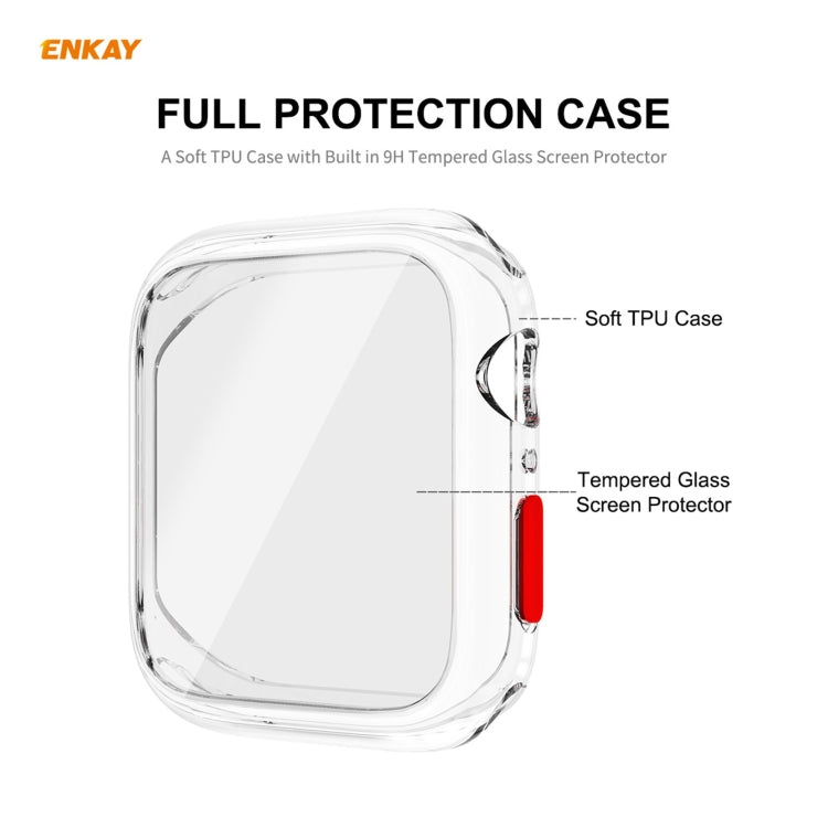 ENKAY Hat-prince Full Coverage TPU Case + Tempered Glass Protector for Apple Watch Series 6 / 5 / 4 / SE 40mm, For Apple Watch Series 6 / 5 / 4 / SE 40mm