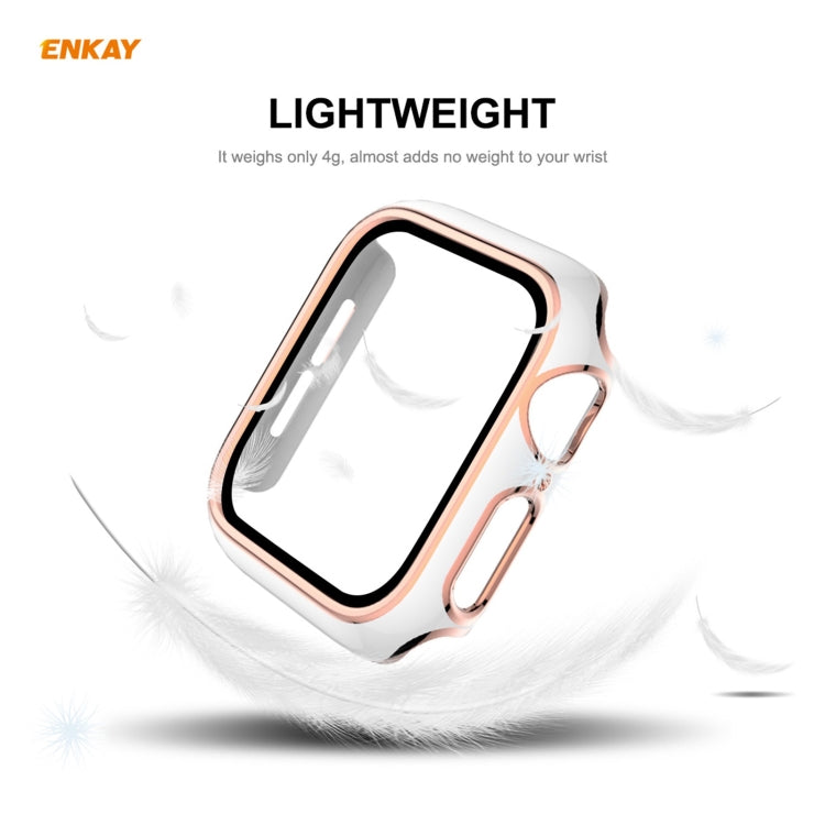 ENKAY Hat-Prince Full Coverage Electroplated PC Case + Tempered Glass Protector for Apple Watch Series 6 / 5 / 4 / SE 40mm, For Apple Watch Series 6 / 5 / 4 / SE 40mm