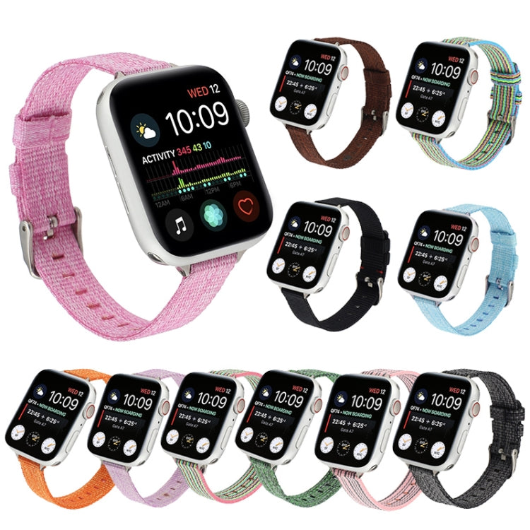 Woven Canvas Nylon Wrist Strap Watch Band, For Series 7 41mm / 6 & SE & 5 & 4 40mm / 3 & 2 & 1 38mm, For Series 7 45mm / 6 & SE & 5 & 4 44mm / 3 & 2 & 1 42mm