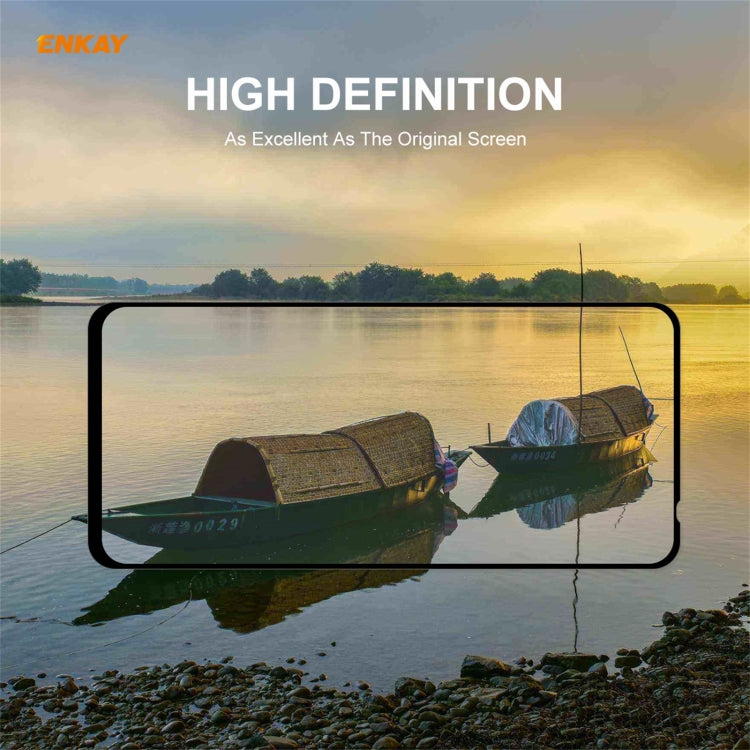 5 PCS ENKAY Hat-Prince Full Glue 0.26mm 9H 2.5D Tempered Glass Full Coverage Film