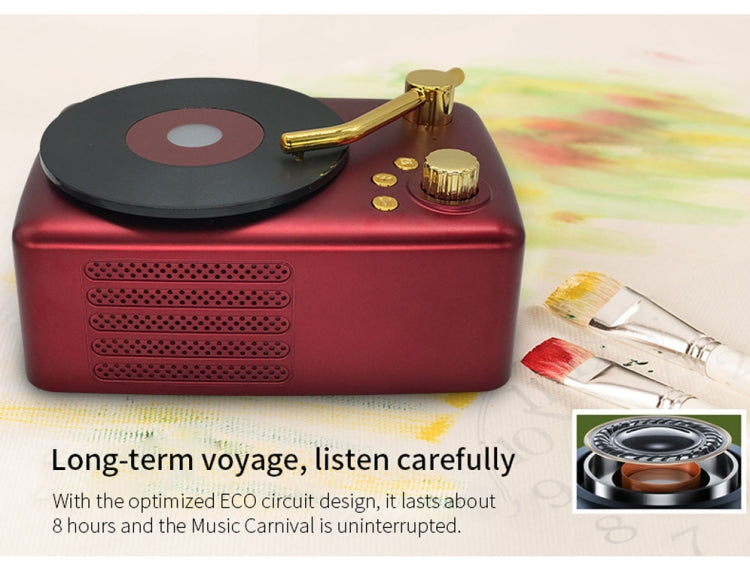Retro Style Bluetooth Speaker, Built-in High-sensitivity FM Receiving Antenna, Long-Term Voyage, T12 (Red)