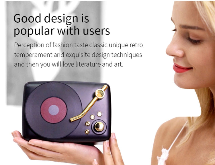 Retro Style Bluetooth Speaker, Built-in High-sensitivity FM Receiving Antenna, Long-Term Voyage, T12 (Red)