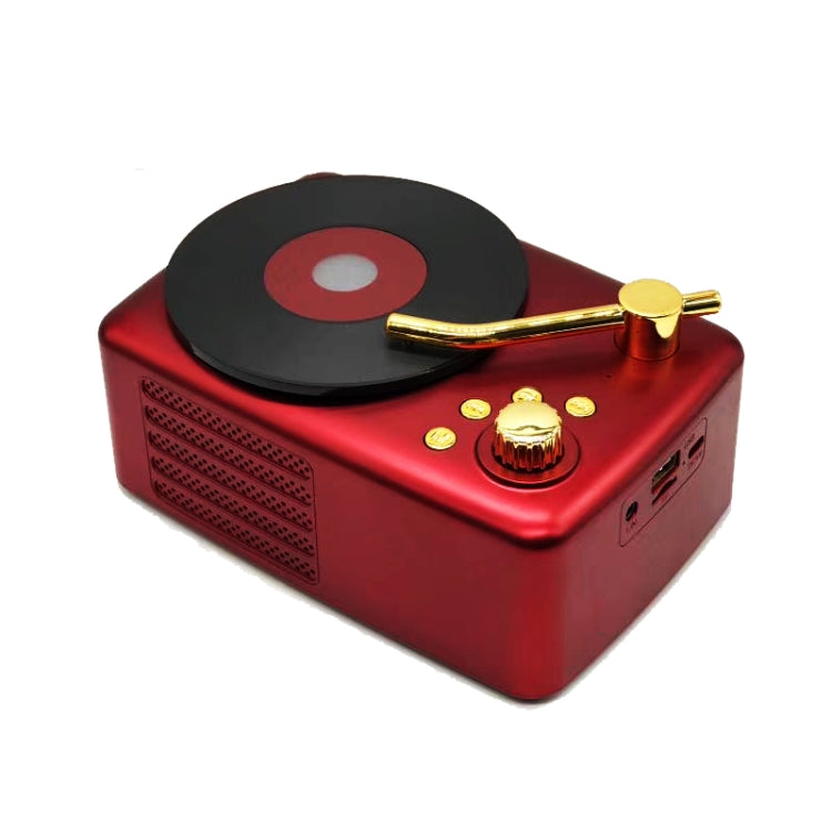 Retro Style Bluetooth Speaker, Built-in High-sensitivity FM Receiving Antenna, Long-Term Voyage, T12 (Red)