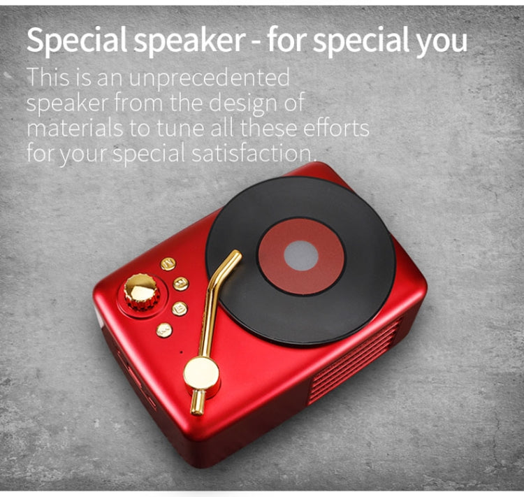 Retro Style Bluetooth Speaker, Built-in High-sensitivity FM Receiving Antenna, Long-Term Voyage, T12 (Red)