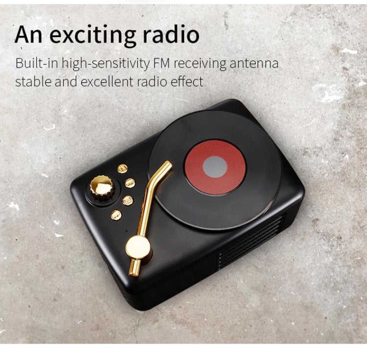 Retro Style Bluetooth Speaker, Built-in High-sensitivity FM Receiving Antenna, Long-Term Voyage, T12 (Red)