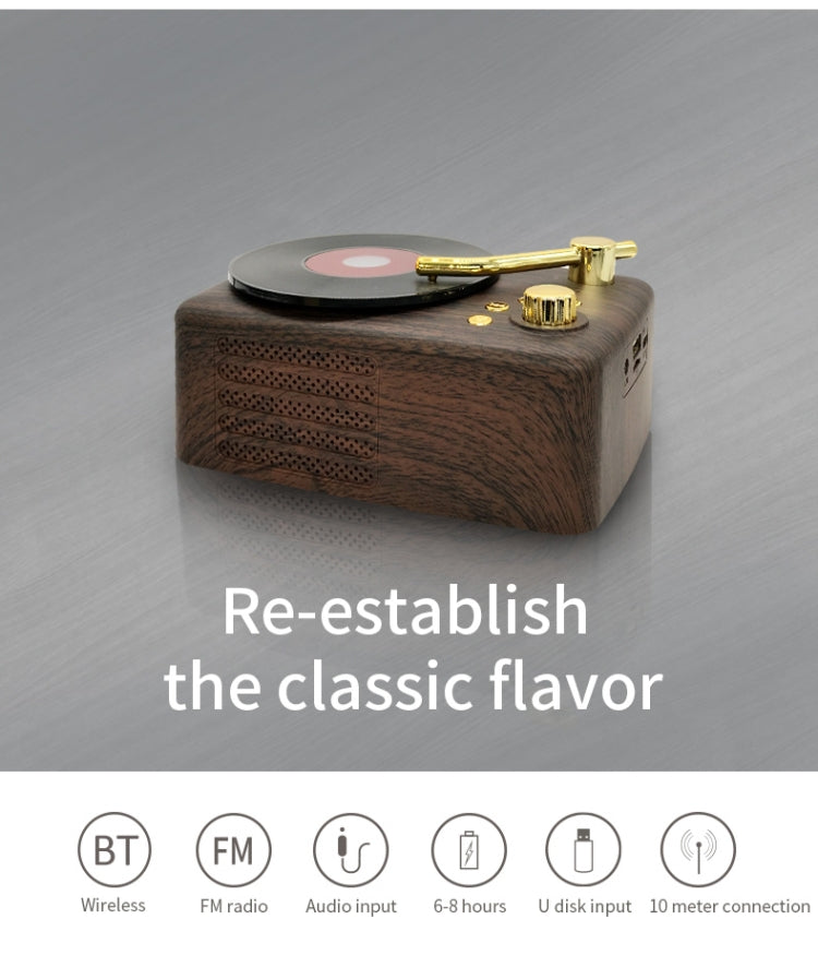 Retro Style Bluetooth Speaker, Built-in High-sensitivity FM Receiving Antenna, Long-Term Voyage, T12 (Red)