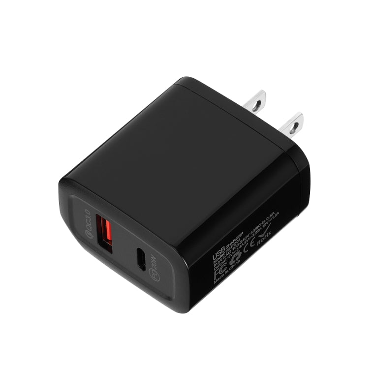 Chargeur rapide TE-PD01 PD 20 W + QC3.0 USB double port avec voyant lumineux, prise US, prise US