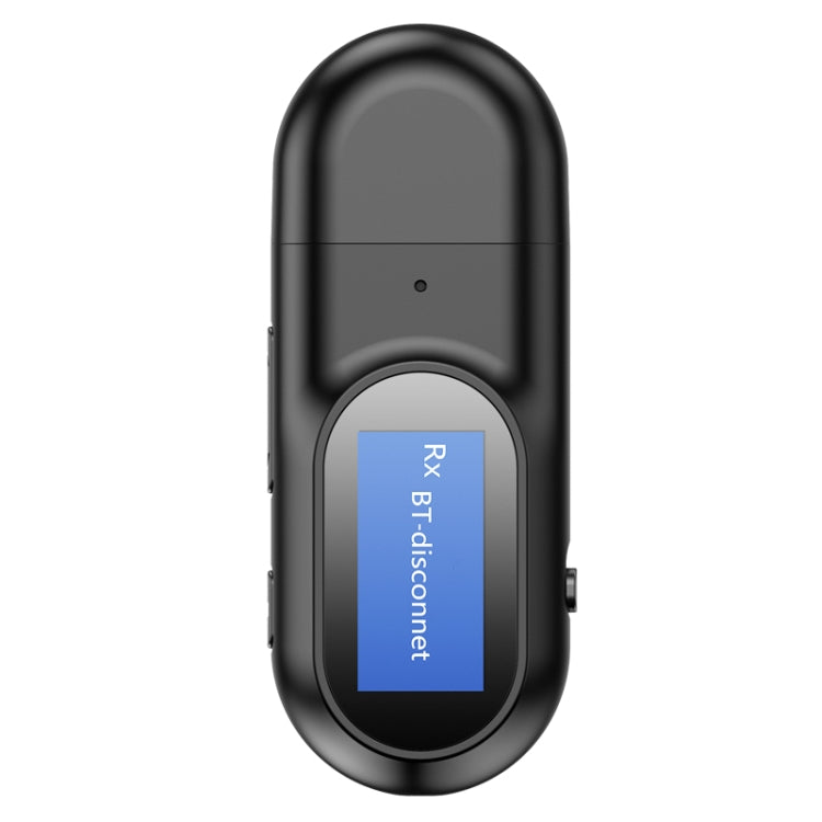 T17 USB Bluetooth 5.0 Receiver Transmitter 2 in 1 Audio Adapter with LCD Display for PC TV Car 3.5mm AUX, v5.0