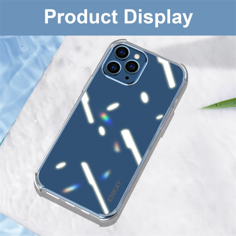 Hat-Prince ENKAY Clear TPU Shockproof Airbag Soft Case + Camera Lens Glass Film, For iPhone 12 Pro, For iPhone 12 Pro Max, For iPhone 12, For iPhone 12 mini, For iPhone 11 Pro, For iPhone 11 Pro Max, For iPhone 11