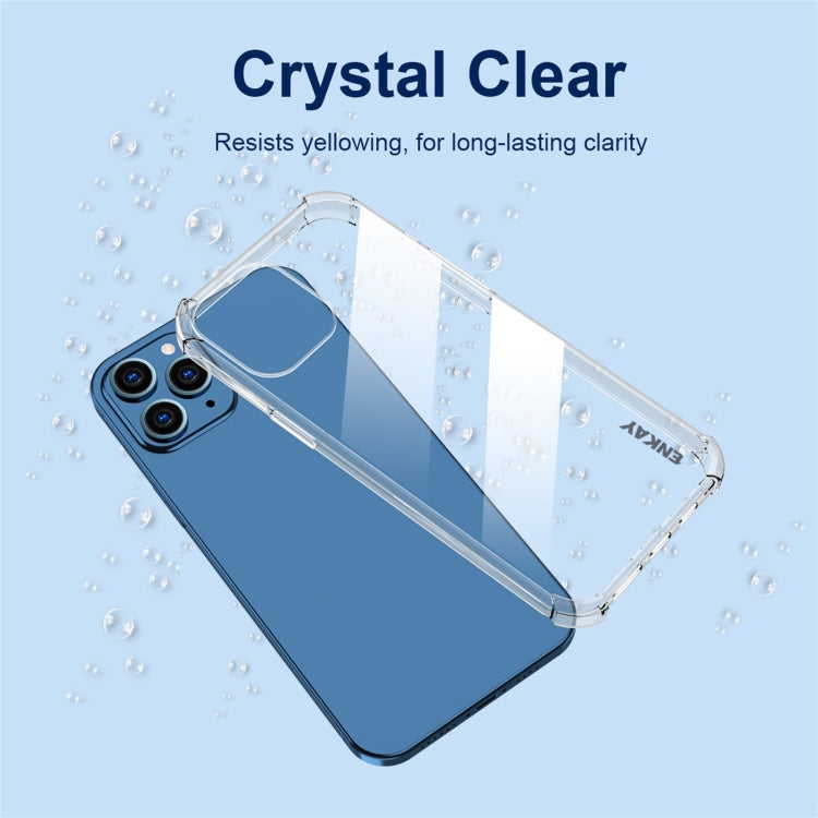 Hat-Prince ENKAY Clear TPU Shockproof Airbag Soft Case + Camera Lens Glass Film, For iPhone 12 Pro, For iPhone 12 Pro Max, For iPhone 12, For iPhone 12 mini, For iPhone 11 Pro, For iPhone 11 Pro Max, For iPhone 11
