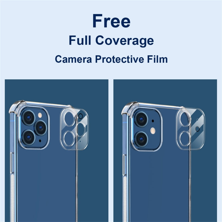 Hat-Prince ENKAY Clear TPU Shockproof Airbag Soft Case + Camera Lens Glass Film, For iPhone 12 Pro, For iPhone 12 Pro Max, For iPhone 12, For iPhone 12 mini, For iPhone 11 Pro, For iPhone 11 Pro Max, For iPhone 11