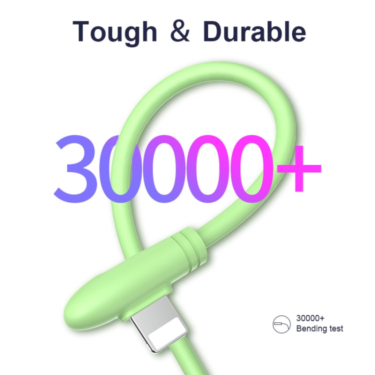 ENKAY Hat-Prince ENK-CB210 2.4A USB to 8 Pin 90 Degree Elbow Silicone Data Sync Fast Charging Cable, Cable Length: 1.2m, 1.2m 2.4A Elbow