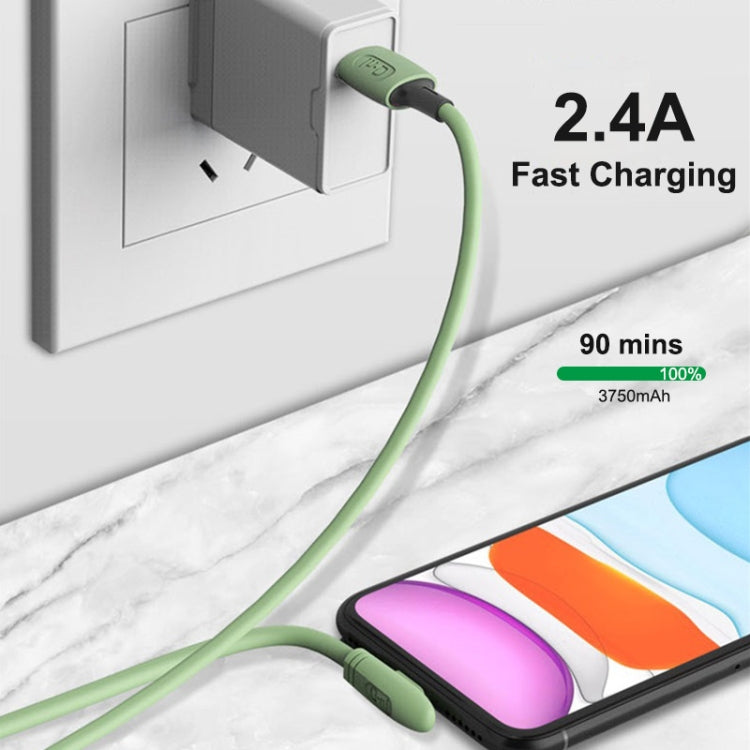 ENKAY Hat-Prince ENK-CB210 2.4A USB to 8 Pin 90 Degree Elbow Silicone Data Sync Fast Charging Cable, Cable Length: 1.2m, 1.2m 2.4A Elbow