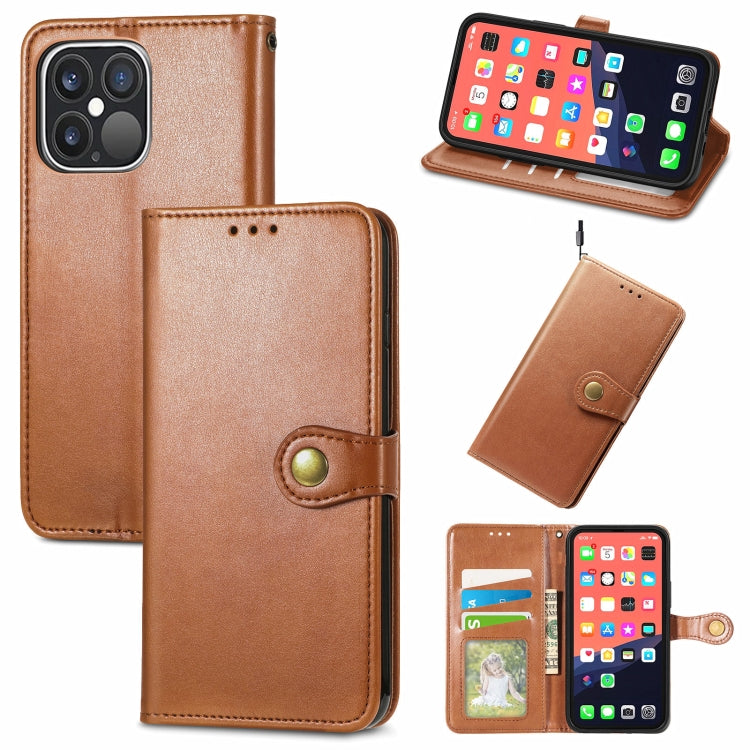 Solid Color Leather Buckle Phone Case with Lanyard & Photo Frame & Card Slot & Wallet & Stand Function