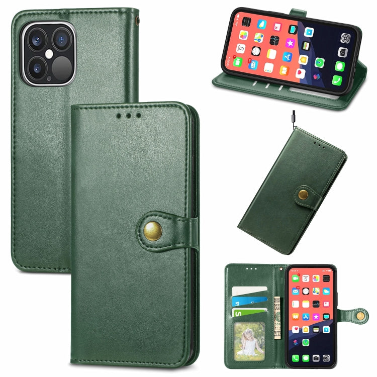 Solid Color Leather Buckle Phone Case with Lanyard & Photo Frame & Card Slot & Wallet & Stand Function