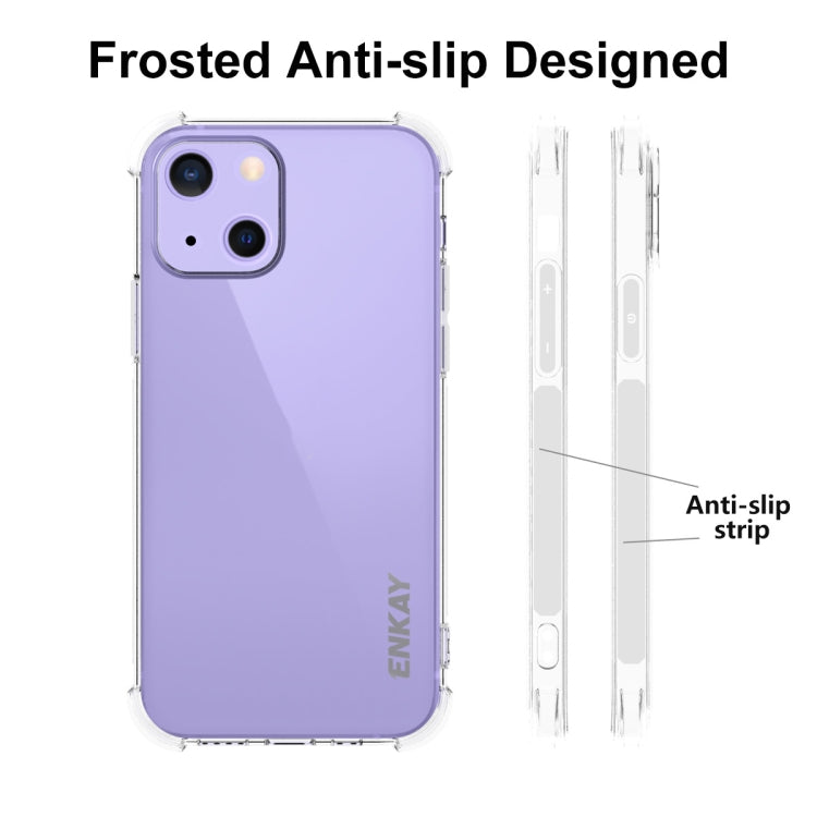 Hat-Prince ENKAY Clear TPU Shockproof Soft Case Drop Protection Cover + Full Coverage Tempered Glass Protector Film, For iPhone 13 mini, For iPhone 13, For iPhone 13 Pro, For iPhone 13 Pro Max
