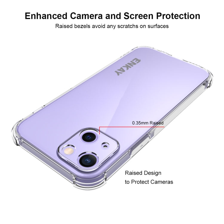 Hat-Prince ENKAY Clear TPU Shockproof Soft Case Drop Protection Cover + Clear HD Tempered Glass Protector Film, For iPhone 13 mini, For iPhone 13, For iPhone 13 Pro, For iPhone 13 Pro Max
