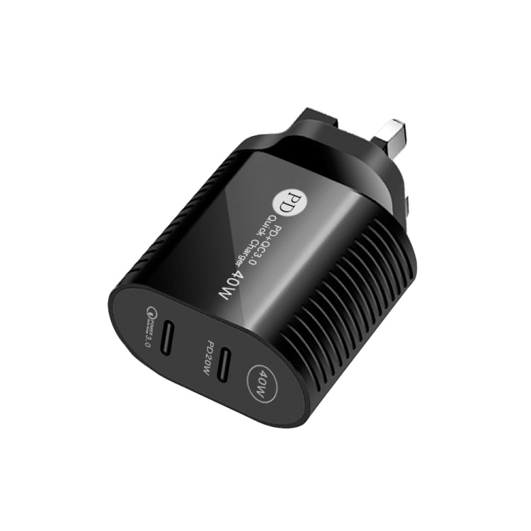 Chargeur rapide 40 W double port PD/Type-C pour iPhone/iPad, prise britannique