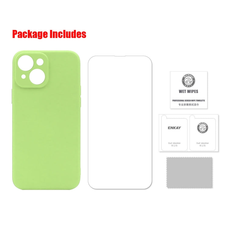 Coque de protection antichoc en silicone liquide Hat-Prince ENKAY + protection d'écran en verre trempé 9H pour iPhone 13 mini