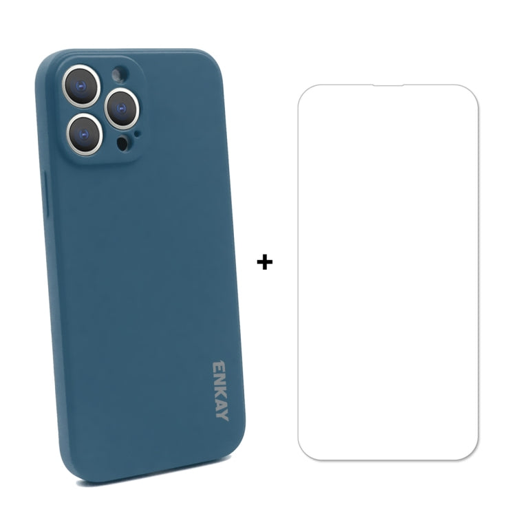 Coque de protection antichoc en silicone liquide Hat-Prince ENKAY + protection d'écran en verre trempé 9H pour iPhone 13 Pro Max
