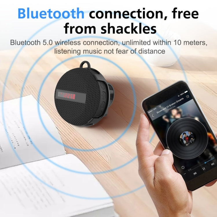 BT368 LED Digital Display Bluetooth Speaker Outdoor Portable IPX65 Waterproof Support Hands-free / TF Card