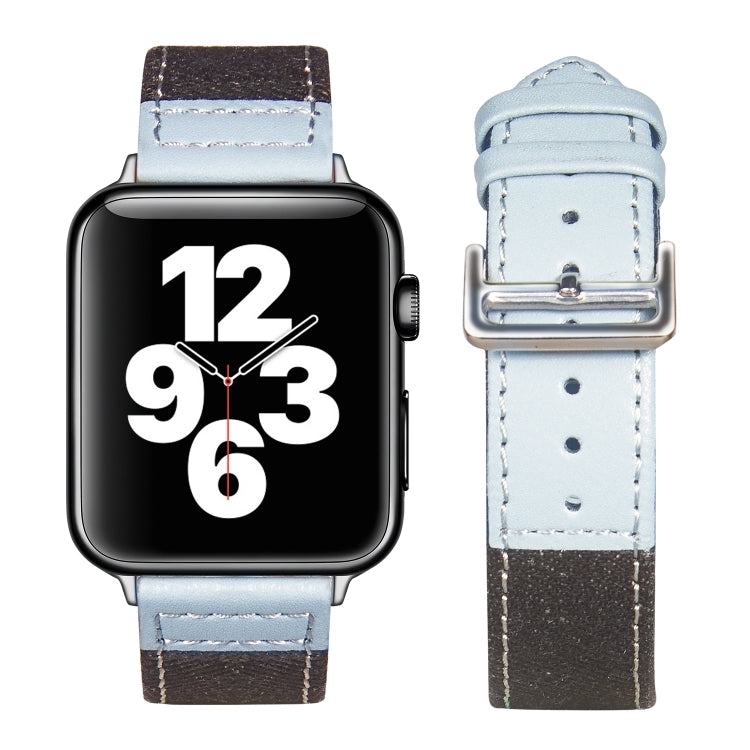 Sliver Buckle Leather Strap For Apple Watch Series, 7 41mm / 6&SE&5&4 40mm / 3&2&1 38mm, 7 45mm / 6&SE&5&4 44mm / 3&2&1 42mm