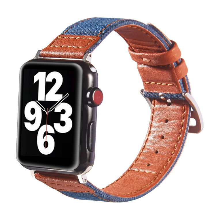 Sliver Buckle Leather Strap For Apple Watch Series, 7 41mm / 6&SE&5&4 40mm / 3&2&1 38mm, 7 45mm / 6&SE&5&4 44mm / 3&2&1 42mm
