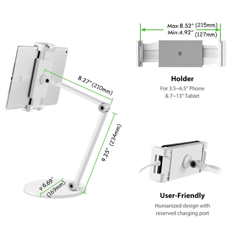 Support de bureau AP-7L pour smartphone et tablette, bras long pour iPad et Samsung