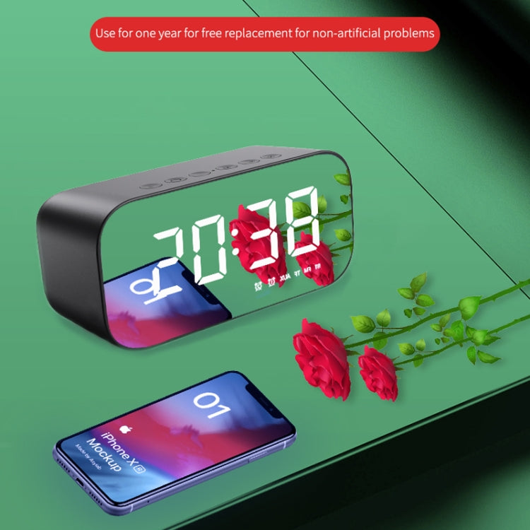 AEC BT518 Portable Wireless Bluetooth Speaker LED Alarm Clock Support AUX / TF Card / FM