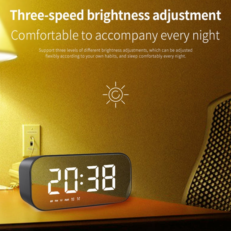 AEC BT518 Portable Wireless Bluetooth Speaker LED Alarm Clock Support AUX / TF Card / FM