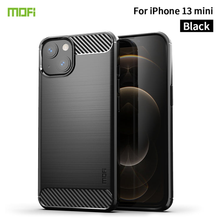 MOFI Gentleness Series Brushed Texture Carbon Fiber Soft TPU Case, For iPhone 13 mini, For iPhone 13, For iPhone 13 Pro, For iPhone 13 Pro Max