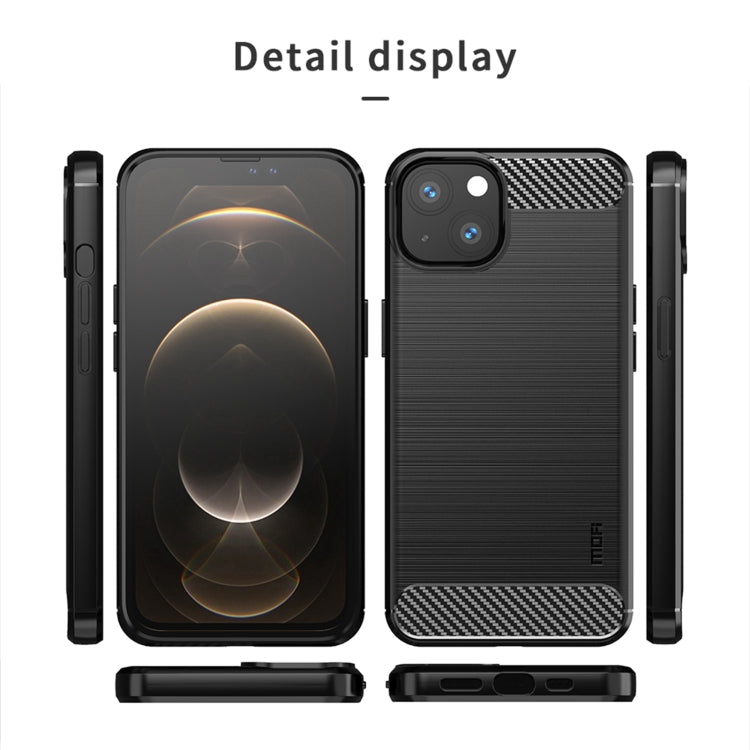 MOFI Gentleness Series Brushed Texture Carbon Fiber Soft TPU Case, For iPhone 13 mini, For iPhone 13, For iPhone 13 Pro, For iPhone 13 Pro Max