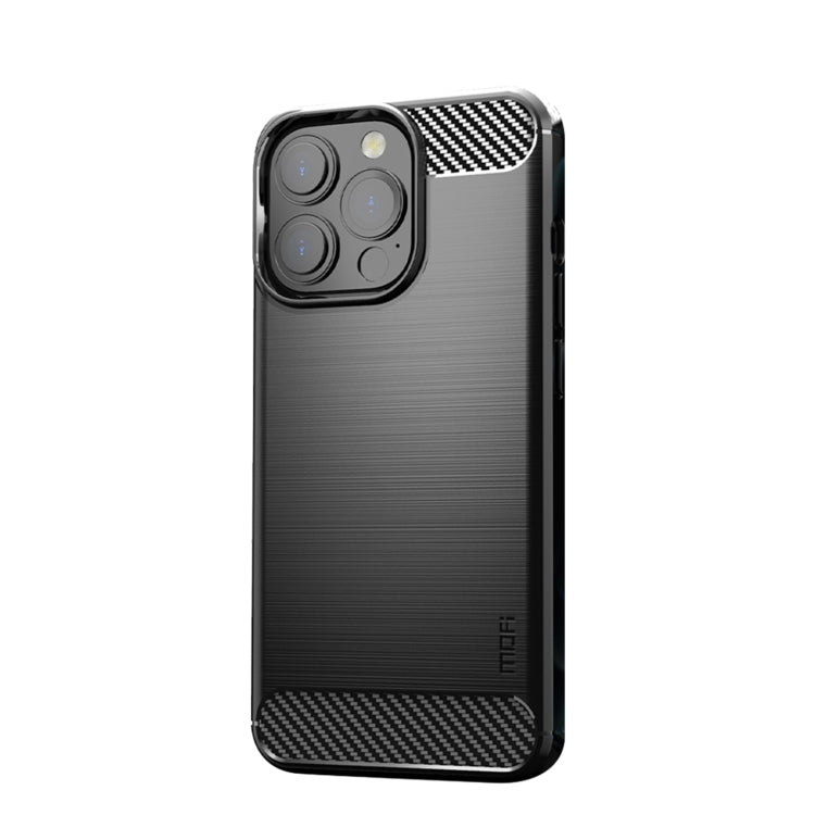 MOFI Gentleness Series Brushed Texture Carbon Fiber Soft TPU Case, For iPhone 13 mini, For iPhone 13, For iPhone 13 Pro, For iPhone 13 Pro Max