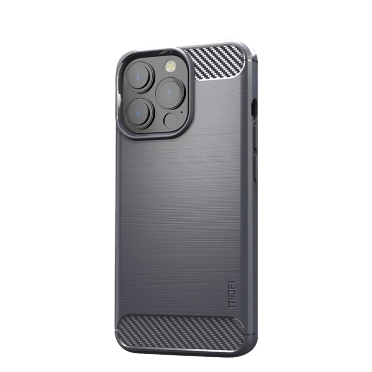 MOFI Gentleness Series Brushed Texture Carbon Fiber Soft TPU Case, For iPhone 13 mini, For iPhone 13, For iPhone 13 Pro, For iPhone 13 Pro Max
