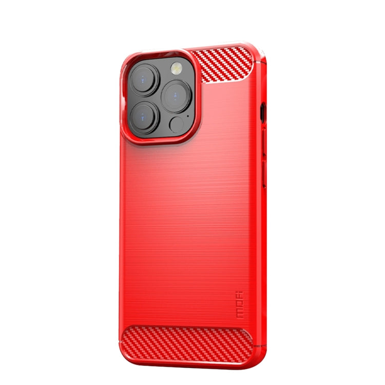 MOFI Gentleness Series Brushed Texture Carbon Fiber Soft TPU Case, For iPhone 13 mini, For iPhone 13, For iPhone 13 Pro, For iPhone 13 Pro Max
