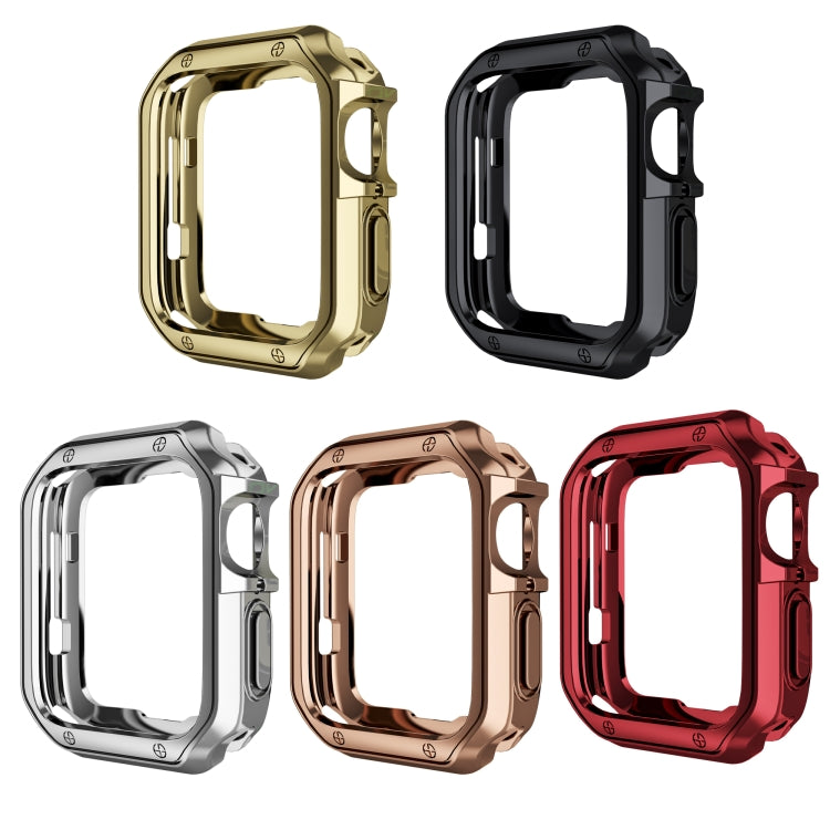 Anti-fall Electroplating TPU Watch Protective Case for Apple 1/2/3/4/5/6/7/SE, 38mm/40mm/41mm, 42mm/44mm/45mm
