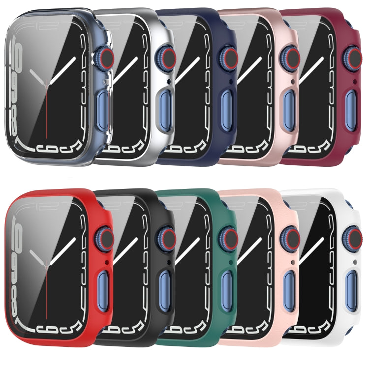 Shockproof PC Protective Case with Tempered Glass Film, For Apple Watch Series 8 / 7 45mm, For Apple Watch Series 9 / 8 / 7 41mm