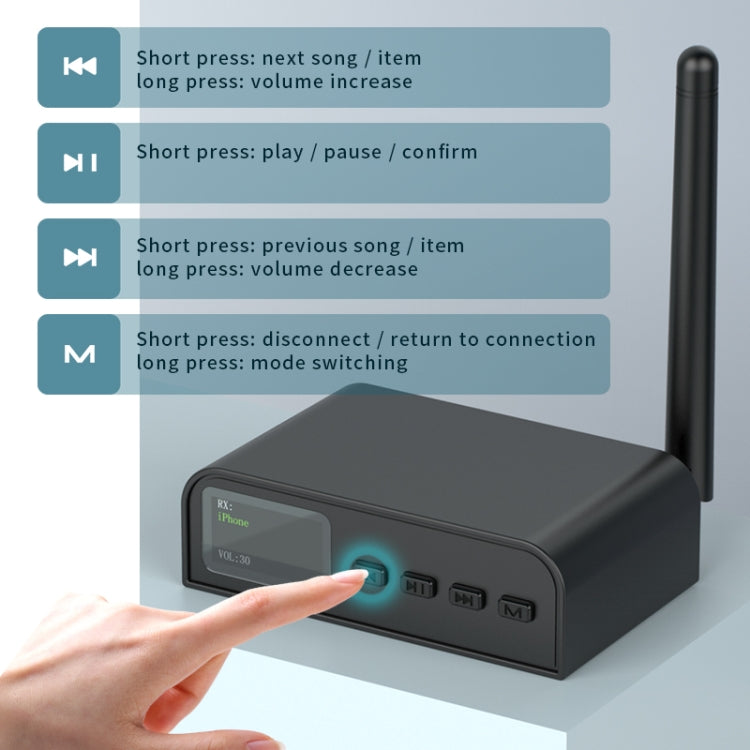 BT07 2 in 1Bluetooth 5.1 Audio Receiver & Transmitter Supports Fiber / Coaxial / 3.5mm