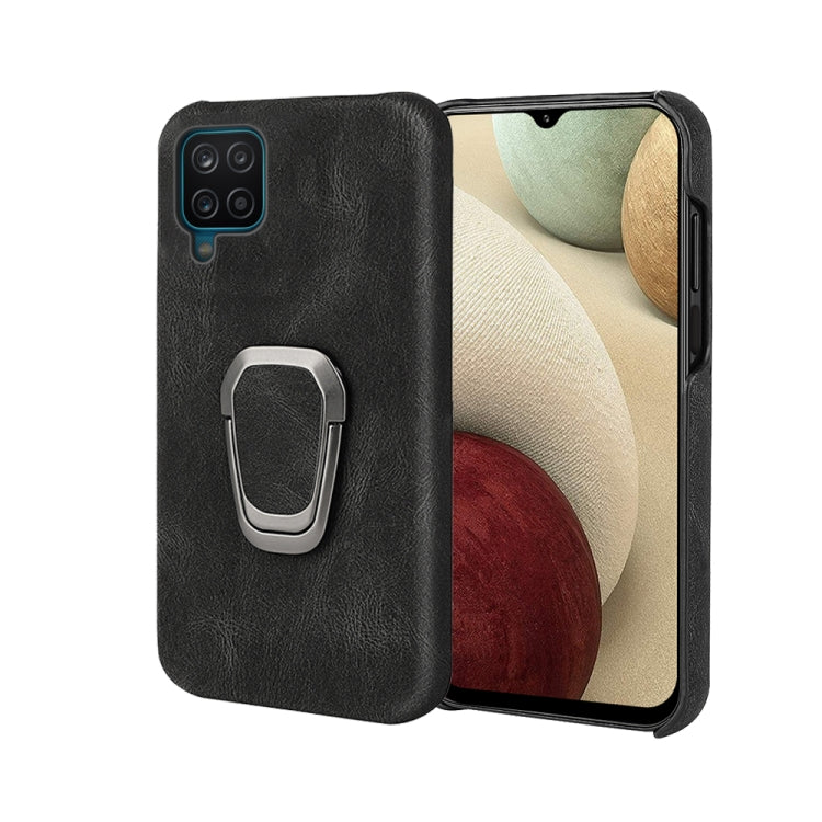 Ring Holder PU Phone Case For Samsung Galaxy A12, For Samsung Galaxy A12