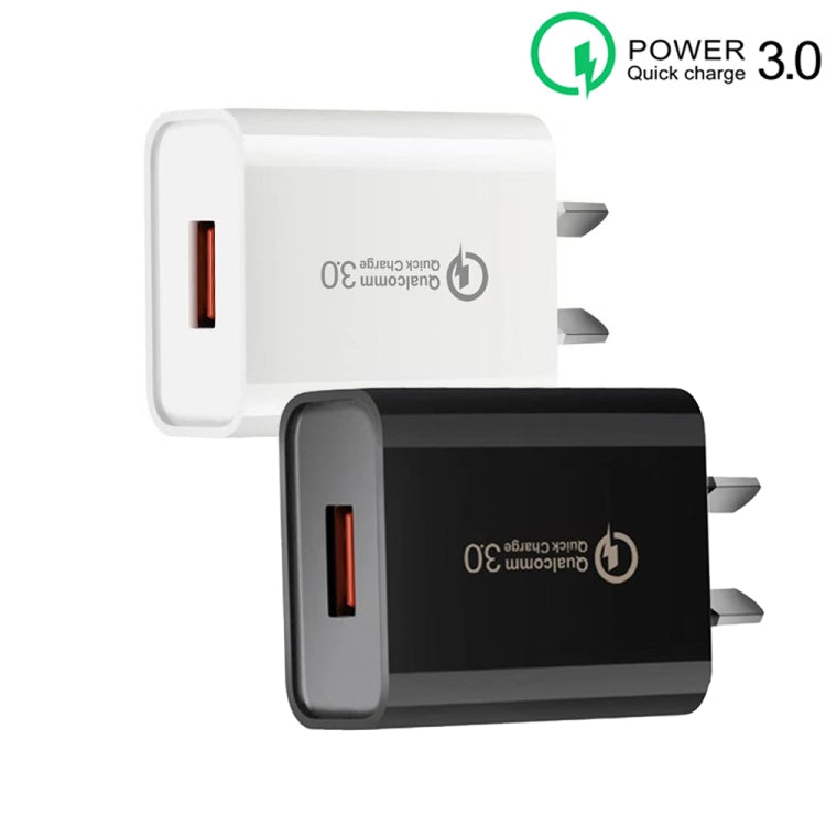 CA-25 QC3.0 USB 3A Fast Charger with USB to 8 Pin Data Cable, AU Plug, AU Plug + 8 Pin Cable